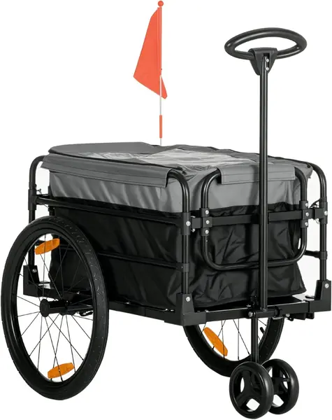 2-in-1 Fahrradanhänger Lastenanhänger Transportanhänger