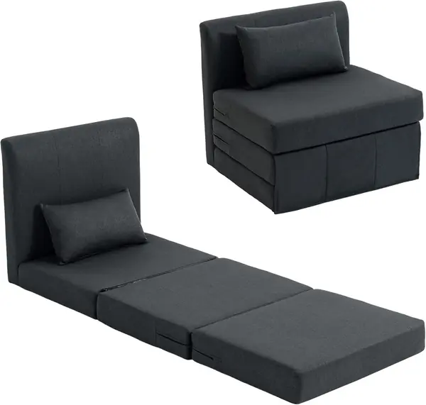 2 in 1 Schlafsessel klappbar Schlafsofa mit Bettfunktion