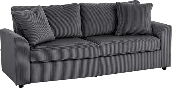 3-Sitzer-Sofa – Couch mit Armlehnen, Zierkissen