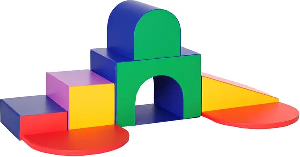 7 TLG. Schaumstoff Bausteine Kinder Softbausteine Weiche