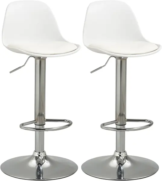 Barhocker 2er Set – Lehne, aus Kunstleder