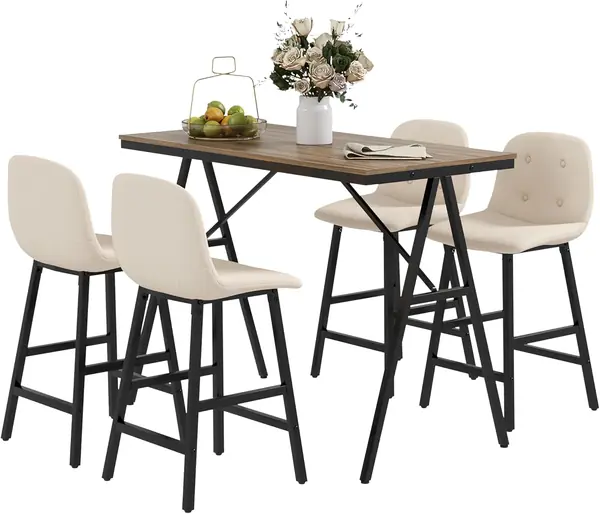Bartisch Set Bartisch mit Barhocker-Set Esstisch mit 4