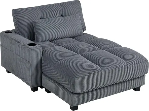 Chaiselongue 2 Sitzer Schlafsofa 114 x 147 cm Sofa mit