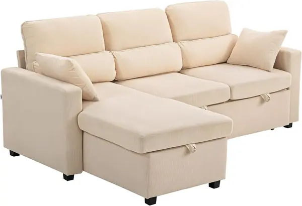 Ecksofa mit Schlaffunktion L-Form Sofa Schlafsofa mit