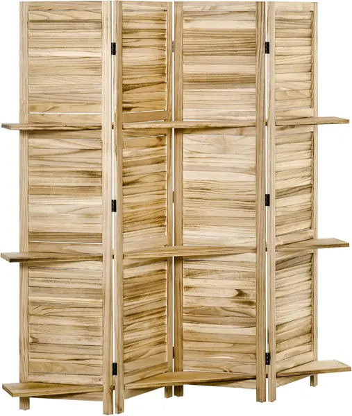 Faltbarer Paravent mit 4 Türen – Holz