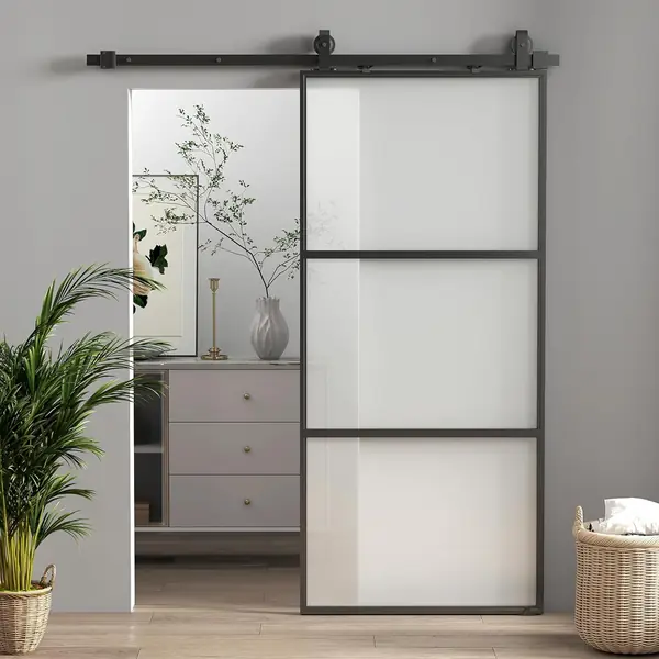 Glasschiebetür Komplettset mit Softclose Zimmertür 91x203