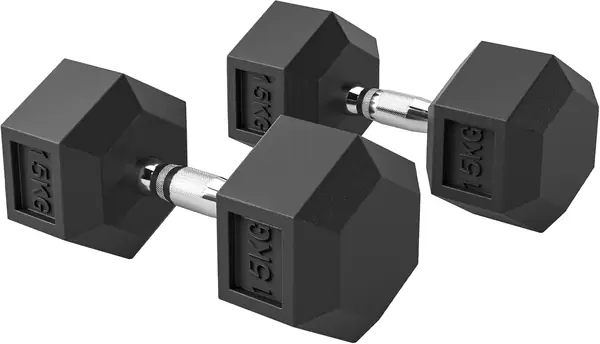 Hexagon Hanteln, 2er Set Hanteln mit gerändeltem…