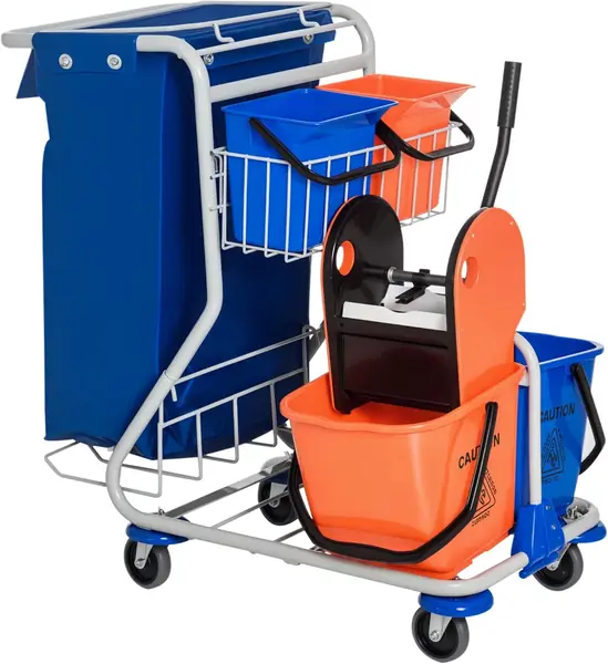 Putzwagen Reinigungswagen mit 2 x 18L & 2 x 6L Eimern