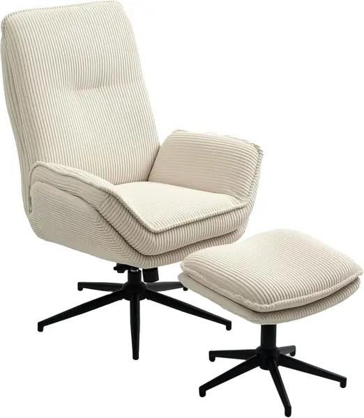 Relaxsessel mit Hocker 360°Drehbarer Fernsehsessel mit