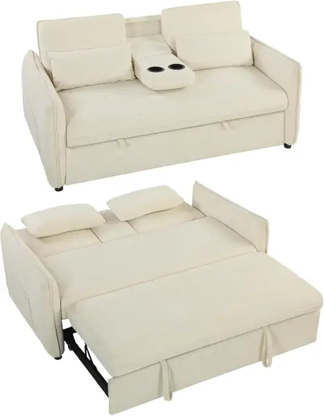 Schlafsofa 141x 180cm 2-Sitzer Sofa mit Schlaffunktion