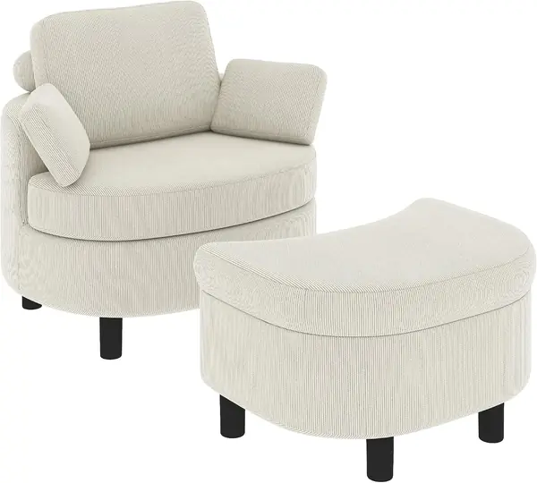 Sessel Loungesessel mit Aufbewahrungshocker
