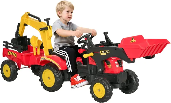 Trettraktor mit Anhänger