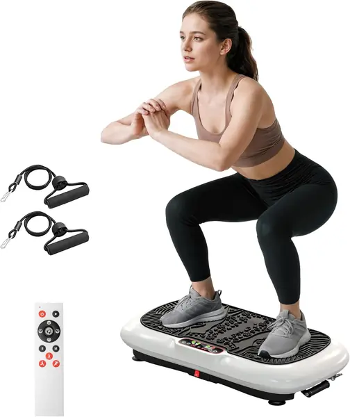 Vibrationsplatte mit 2 Fitnessbändern 99 Vibrationsstufen